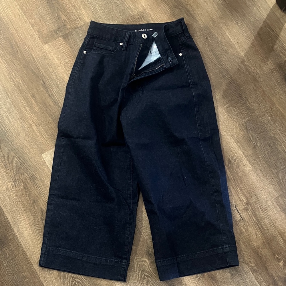 Black Wide-Leg Denim Pants